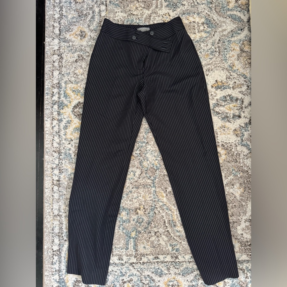 Ann Taylor Black Pinstripe Trousers